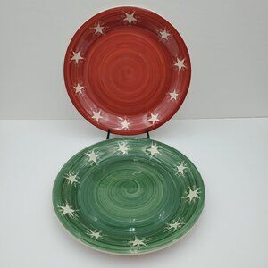 Mulberry Home Collection Red Star Dinner Plate Genmert Green Star Display Plate